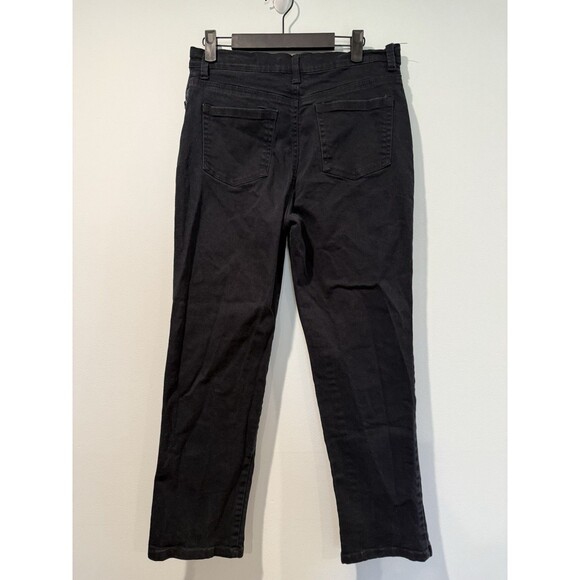 Gloria Vanderbilt Amanda Pants Womens 10 Black Straight Mid Rise Stretch Travel - Picture 2 of 7